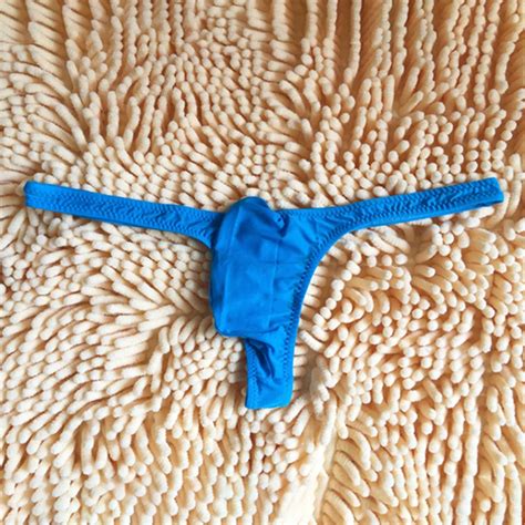 Mens Thin Ice Silk Straight Upward Translucent Underwear T Back Male Panties Mini Lingerie