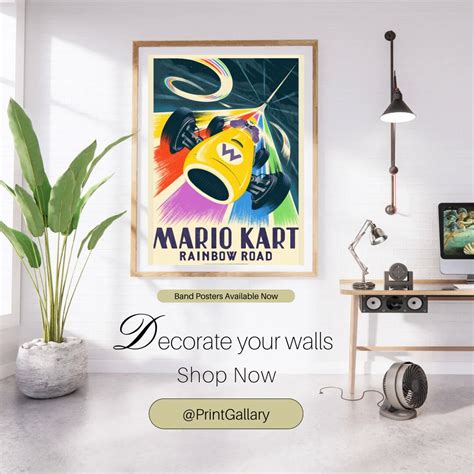 Mario Kart Poster Super Mario Poster Poster Print Nintendo Etsy Uk