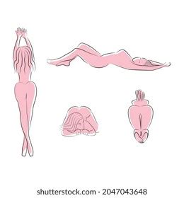 Vector Illustration Sensual Pose Female Nude Stock Vector Royalty Free Shutterstock