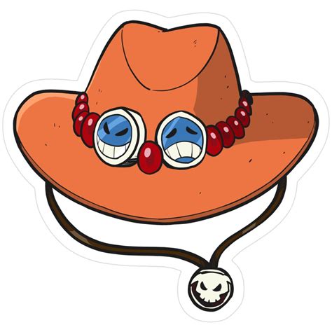 Portgas D Ace Hat One Piece Sticker Sticker | Ace hat one piece tattoo