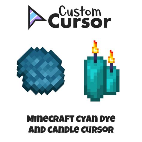 Minecraft Cyan Dye And Candle Cursor Custom Cursor