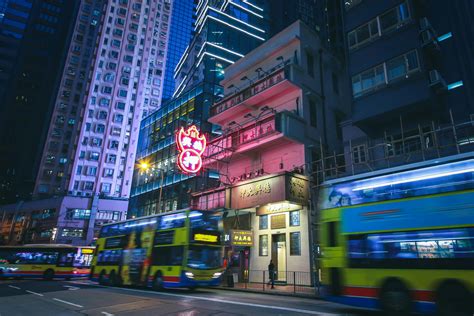 Buildings in Downtown Hong Kong at Night · Free Stock Photo