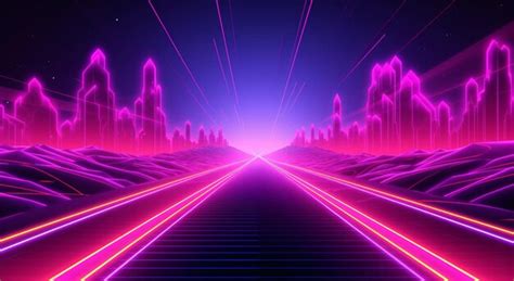 Premium AI Image | 80s neon aesthetic Retrowave Wallpaper dark ...