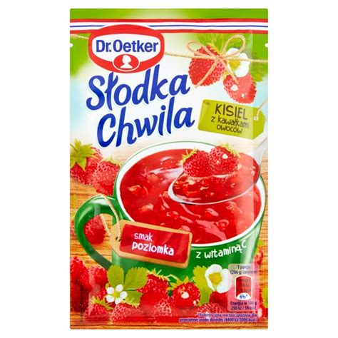 Dr Oetker S Er Moment Kisiel Mit Fruchtst Ckchen Geschmack Erdbeere