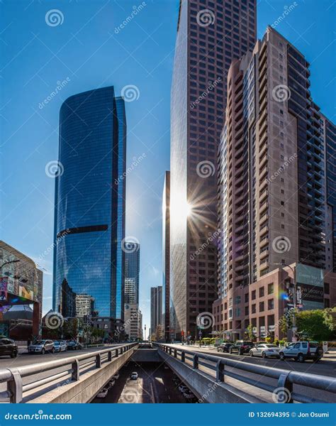 Grand Avenue Architecture Under Blue Sky Editorial Image - Image of