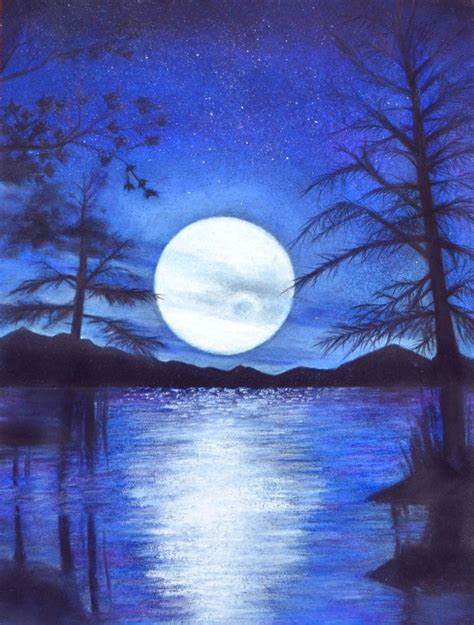 Paisaje Lunar Paisajes Boceto De Paisaje Pintura De Luna