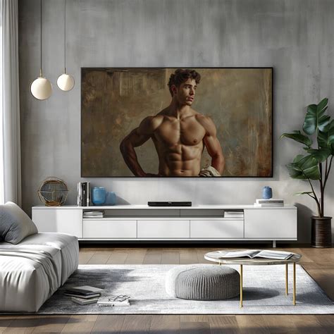 Erotic Art Michelangelo Poster Nude Gay Art Gay Male Frontal David Statue Vintage Style