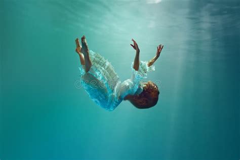 Falling Into Unknown Surreal Underwater Creative Scene Featuring