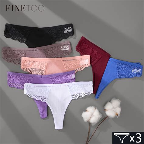 Finetoo P S Conjunto Calcinha Fio Dental De Algod O S Xl Flex Vel Lingerie Feminina Shopee Brasil