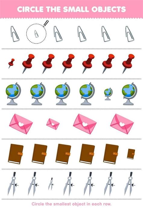 education game  children circle  smallest object