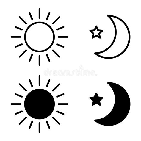 Sun Moon Icon Stock Illustrations 56501 Sun Moon Icon Stock