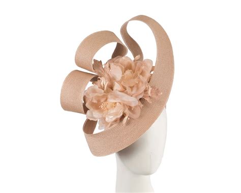 Large Nude Fascinator With Flower By Fillies Collection Fascinators Au