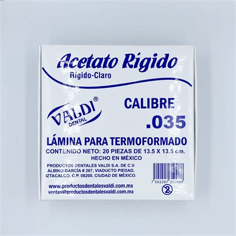 Acetato Valdi Rigido No Tiendaddodontocapital