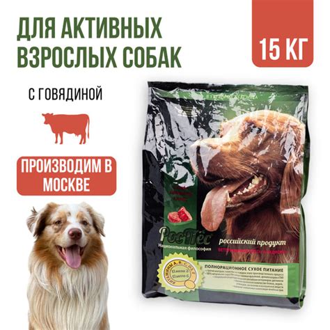 Сухой корм для активных взрослых собак супер-премиум-класса РосПёс, Про ...
