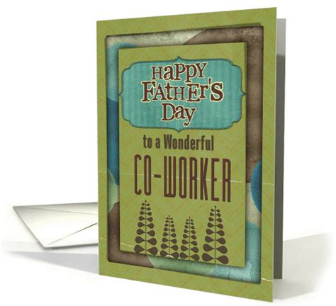 Happy Fathers Day Wonderful Co Worker Trees And Frame Card 1149496