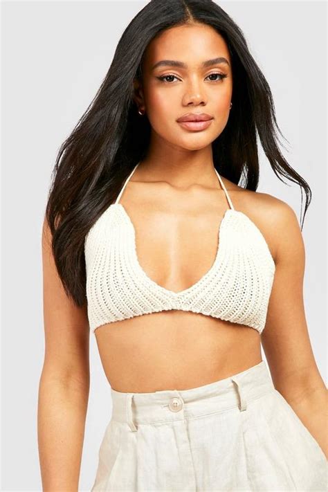 Crochet Halter Bralette Boohoo