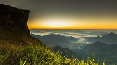 cloudy foggy landscape view   mountain  stock video