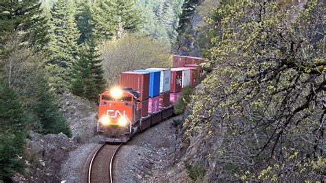 Cn Thunder Cab Sd70m 2 Approaching Tunnel With K5lla Horn Thru Beautiful Nature In British