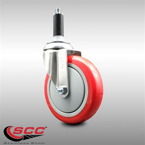 Service Caster 316SS Polyurethane Wheel Swivel Expanding Stem Caster