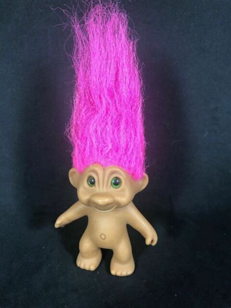 Vintage Troll Doll Pink Hair And Green Eyes 3” Tall 15b Ebay