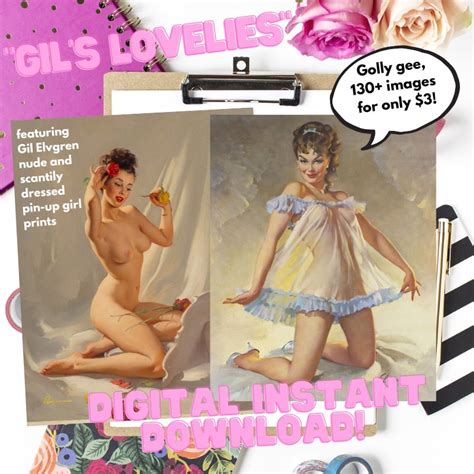 Vintage Nude Pinup Etsy