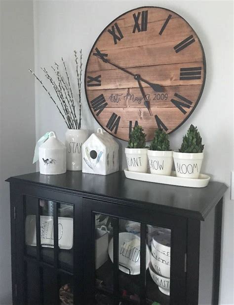 30 Oversized Rustic Large Wooden Wall Clock, Farmhouse Kitchen or ...