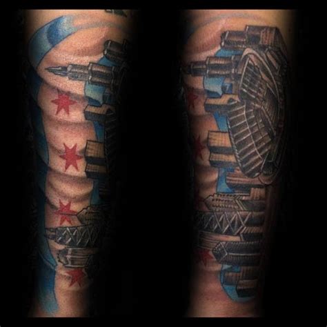 50 Chicago Flag Tattoo Designs For Men - Illinois Ink Ideas