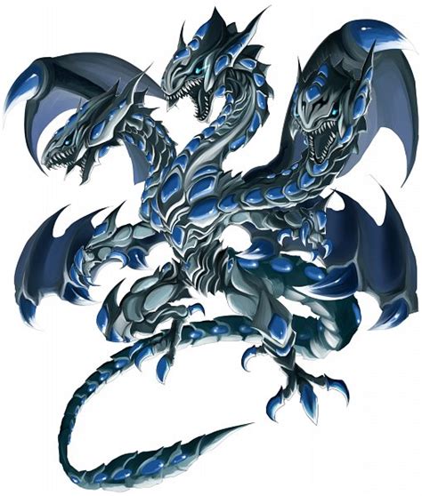 Three Headed Blue Eyes White Dragon