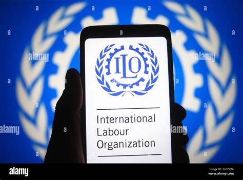 ilo international labour organization logo  res stock photography