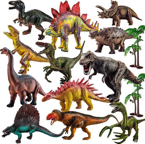 TOEY PLAY 12 Pièces Jouet Dinosaure Figurine pour Enfants Grande