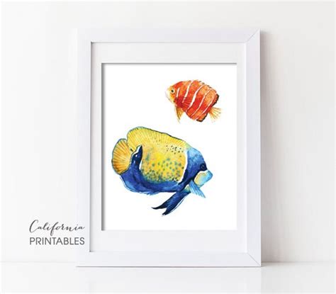 Fish Printable Tropical Fish Printable Fish Wall Art | Etsy