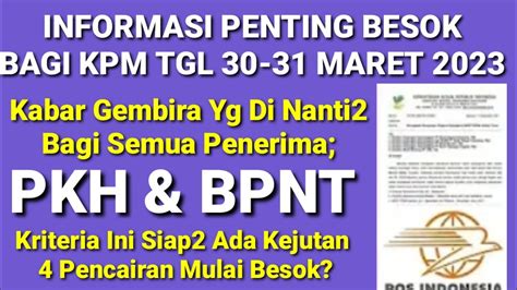 Informasi Gembira Besok Pencairan Bantuan Untuk Kpm Pkh Bpnt