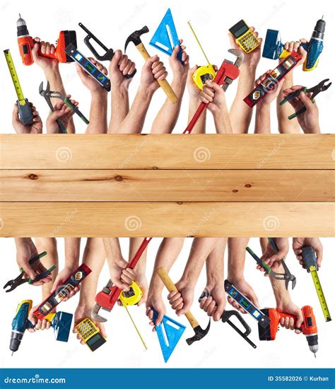 Hands With Diy Tools Stock Photo Image Of Build Manual 35582026