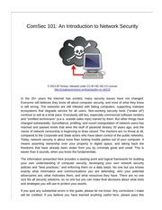 Com Sec 101 An Introduction To Network Security : Steve Kinney : Free ...