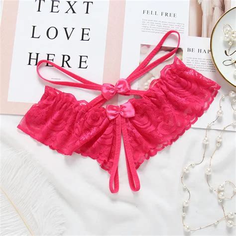 Women S Sexy Lingerie Hot Thong Panties Porn Lace Transparent Crotchless Underwear Underpants