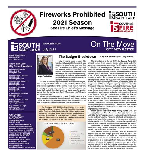 South Salt Lake City Newsletter | July 2021 by The City Journals - Issuu