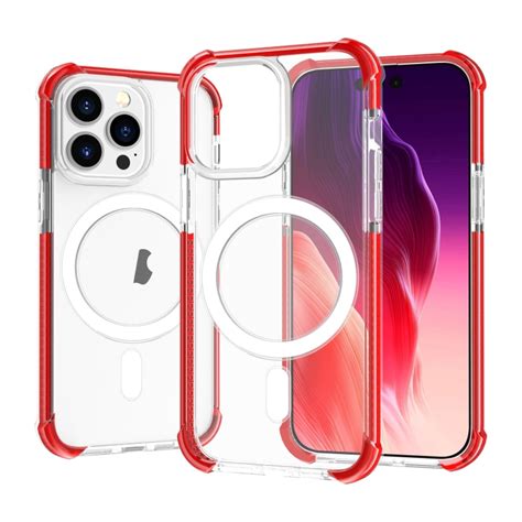Противоударный чехол Acrylic Magsafe для iPhone 15 Pro Max - красный ...