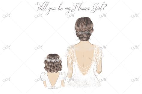bride flowergirl illustration graphic  maddys art mockups