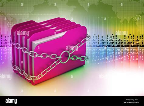 Folder Locked By Chains Stock Photo Alamy