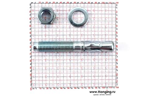 Анкер клиновой белый цинк М16x110. Анкер для бетона М16x110 оцинкованный.