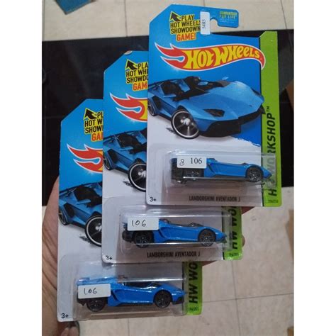 Jual Hot Wheels Lamborghini Aventador J Biru Us Card Not Mint Shopee Indonesia