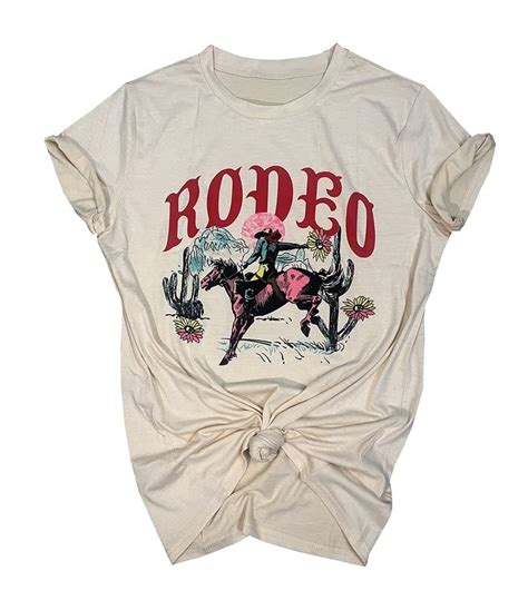 Western Cowboy T Shirt For Women Cowgirl Rodeo Casual Shirts Vintage