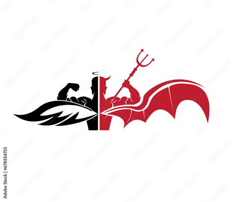 Winged Human Logo Angel And Devil Wings Stock Vector Adobe Stock