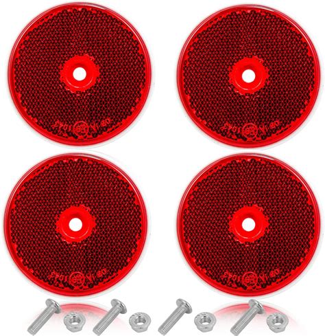 Amazon fr Rouge Catadioptre Rond 4pièces Homologué E9 Ø60 mm