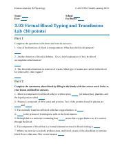 Virtual Blood Typing And Transfusion Lab Study Guide Course Hero