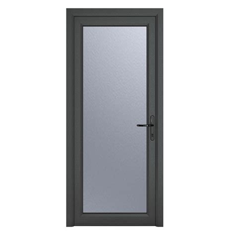 Crystal UPVC Grey 7016 External White Internal Obscure Single Door Full