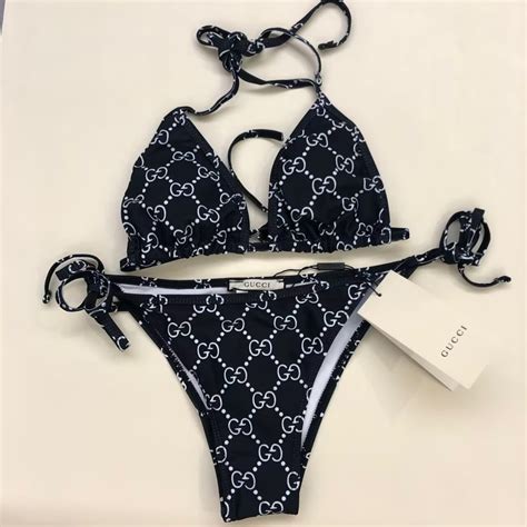 Gucci New Product Bikini Swimsuit Letter Cross Border Laced