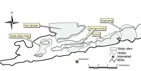 Map Of Margalla Hills National Park Showing Different Zones Created