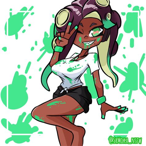 Big Breasts Dark Skinned Female Dark Skin Ink Marina Splatoon