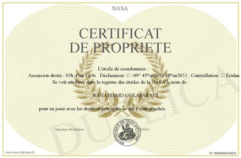 Certificat De Propriete